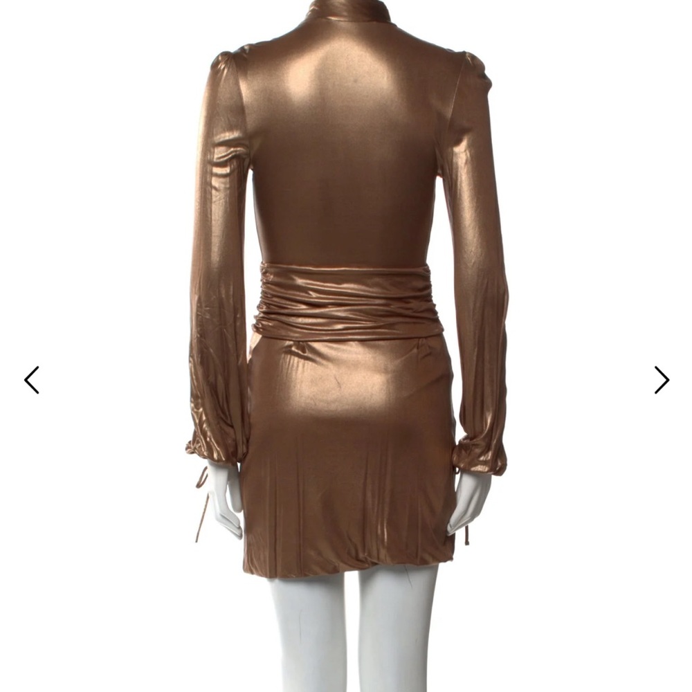 Gucci Metallic Bronze‎ Long-Sleeve Dress - Picture 2 of 12